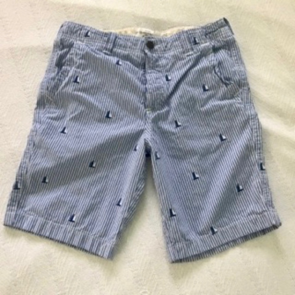 Abercrombie & Fitch Blue & White Striped Shorts